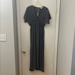 Michael Kors Black and White Geometric Maxi Dress